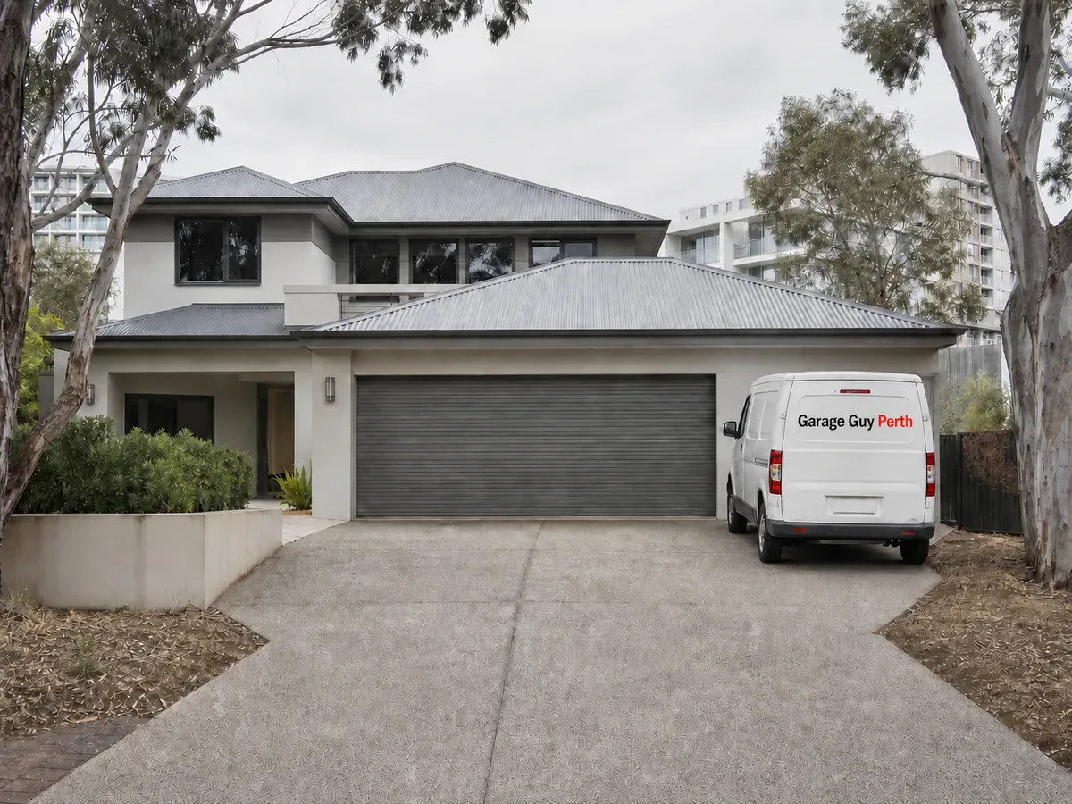 Garage door service on a residential street in Wembley, Perth WA