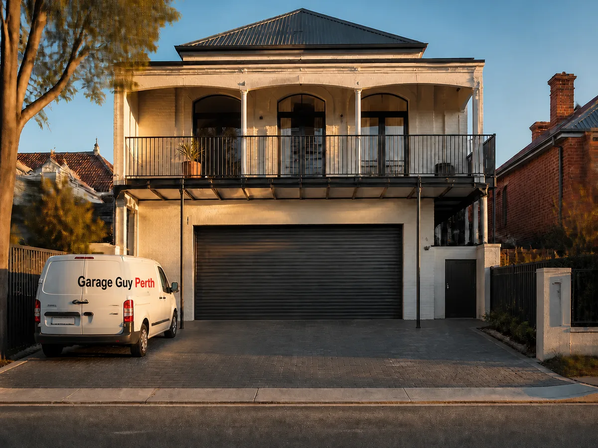 Garage door service on a residential street in West Perth, Perth WA
