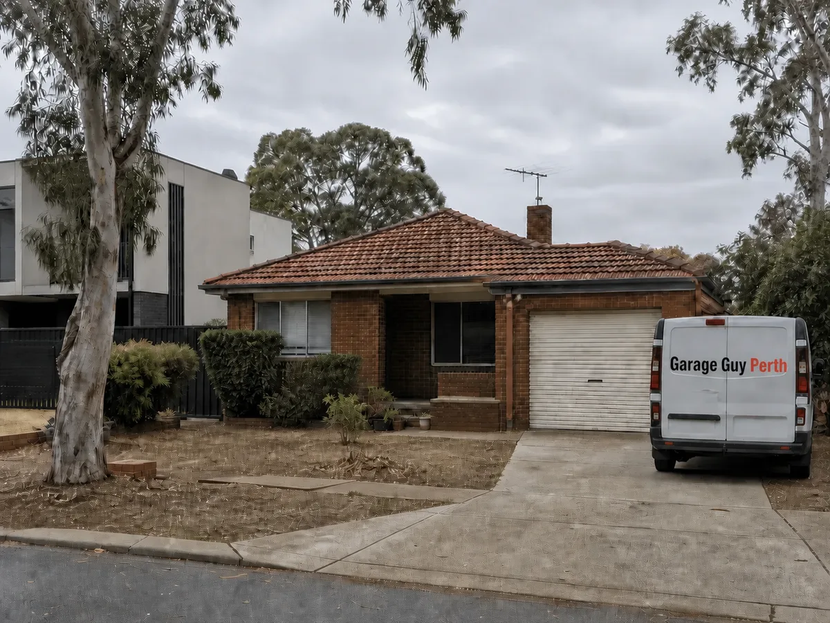 Garage door service on a residential street in Westminster, Perth WA