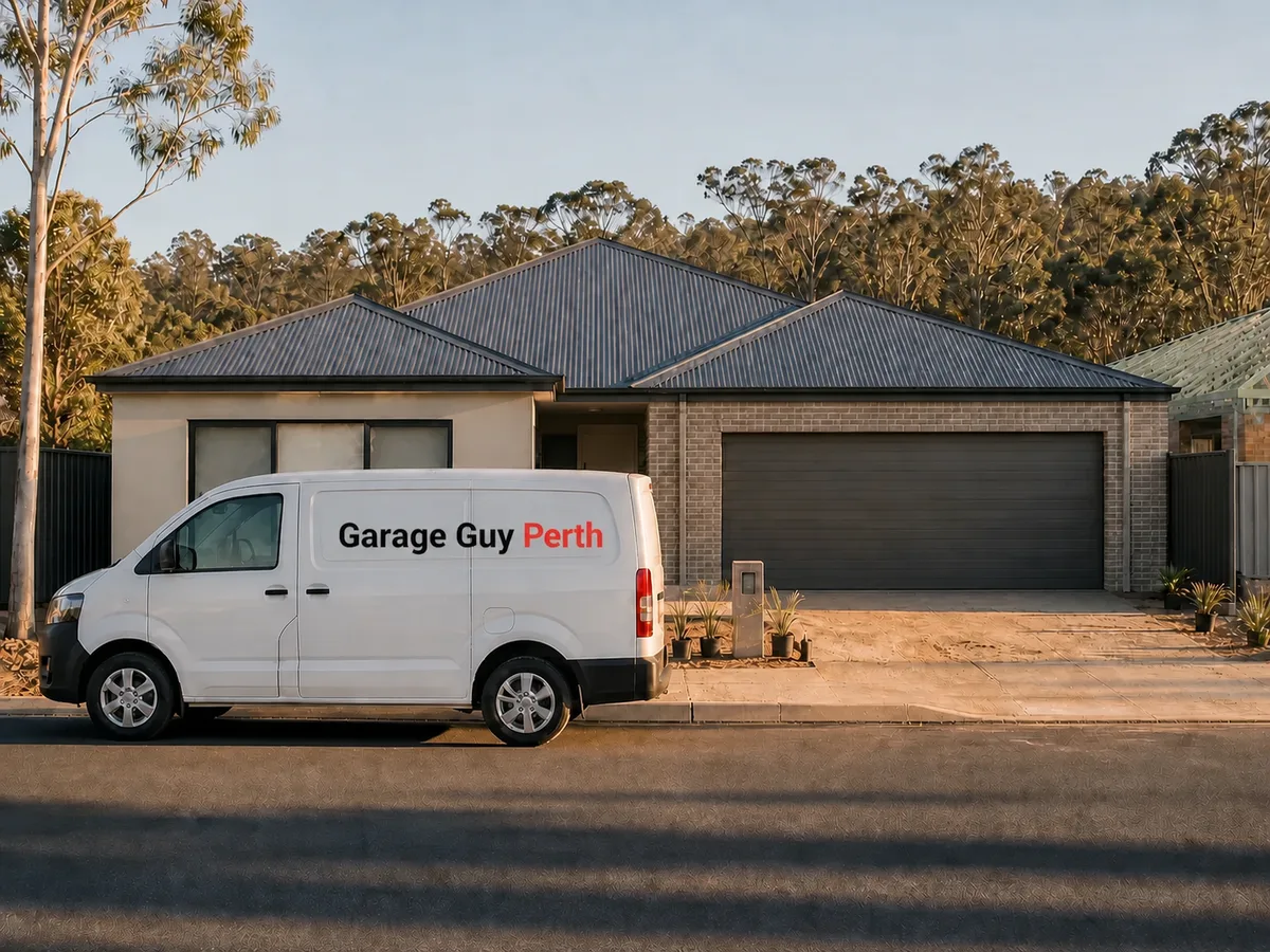Garage door service on a residential street in Whitby, Perth WA