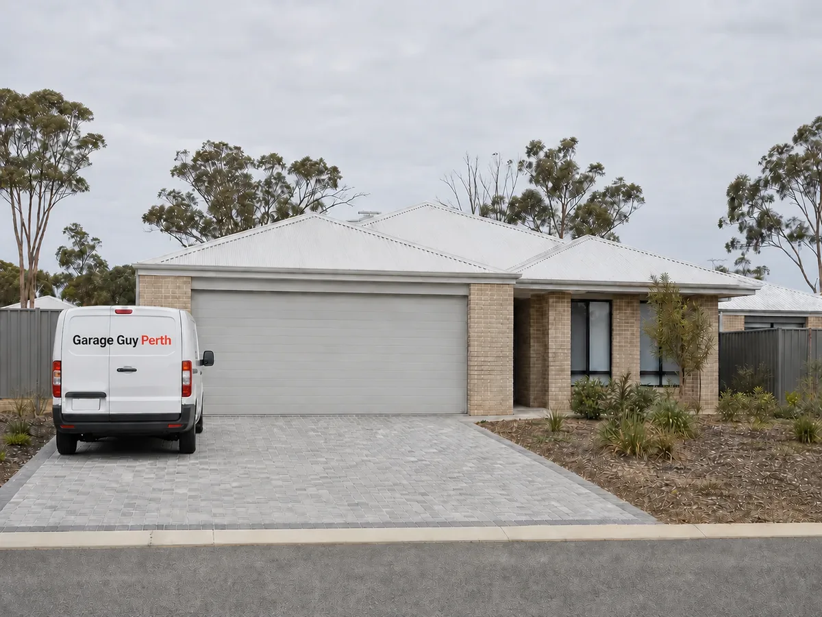 Garage door service on a residential street in Woodlands, Perth WA