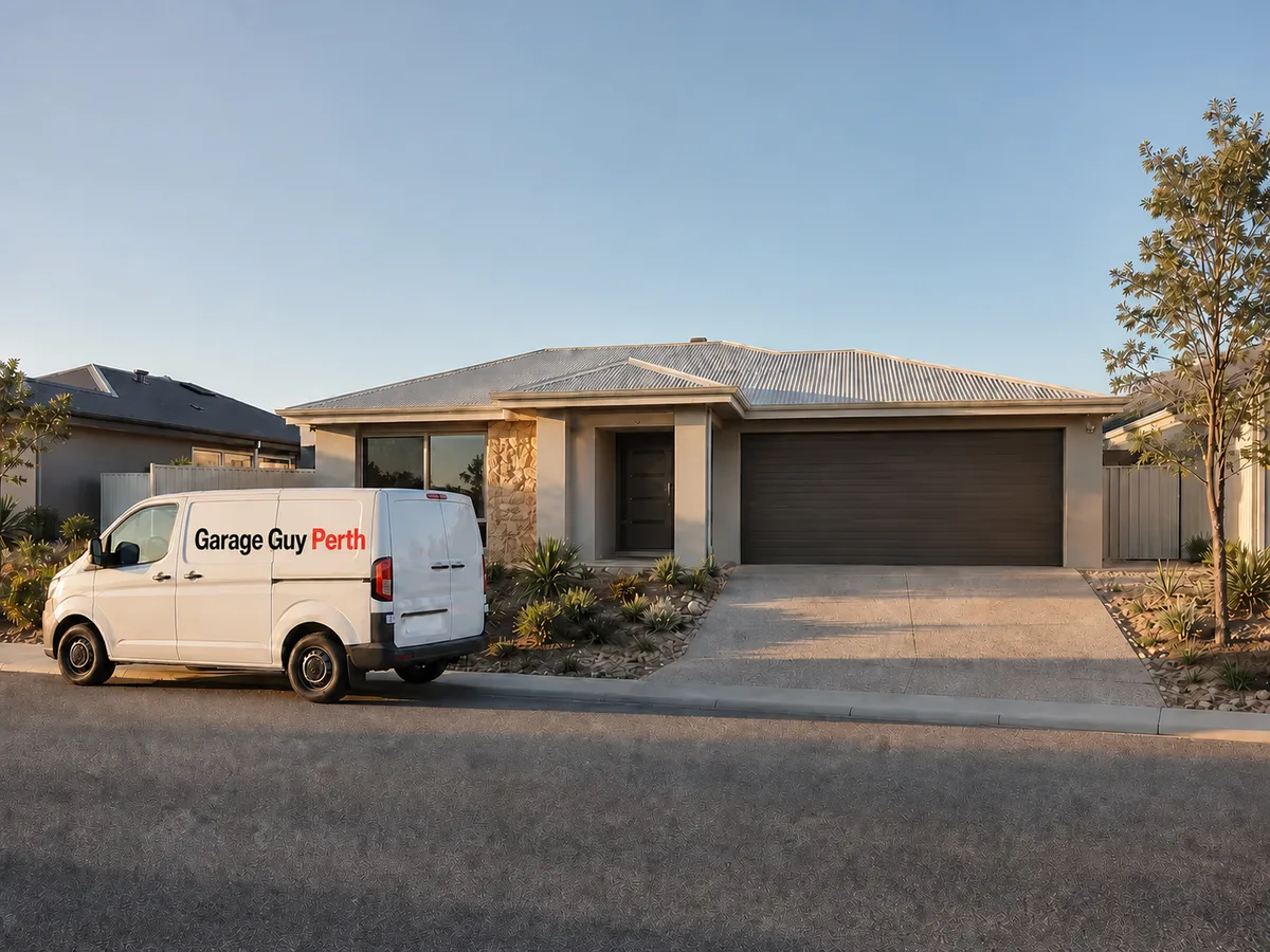 Garage door service on a residential street in Yanchep, Perth WA