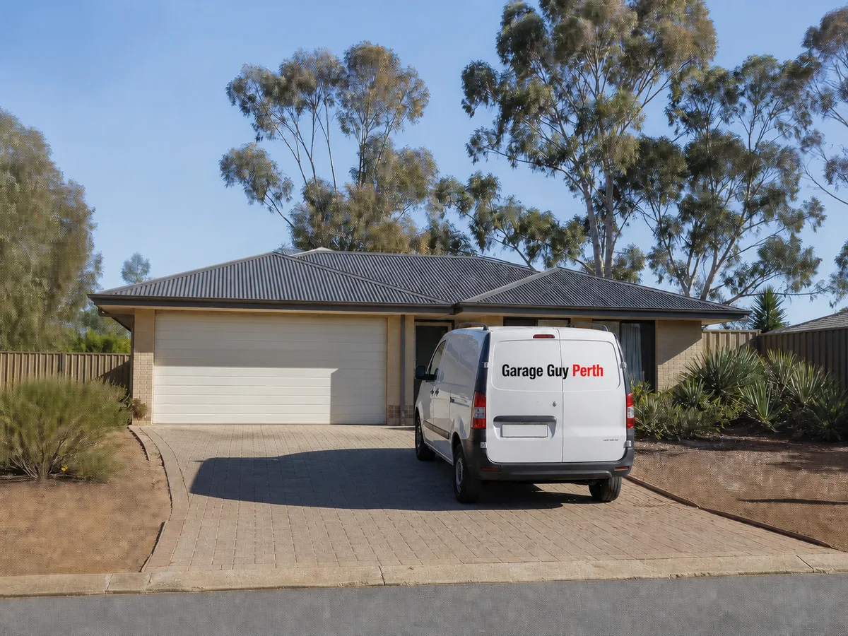 Garage door service on a residential street in Yangebup, Perth WA