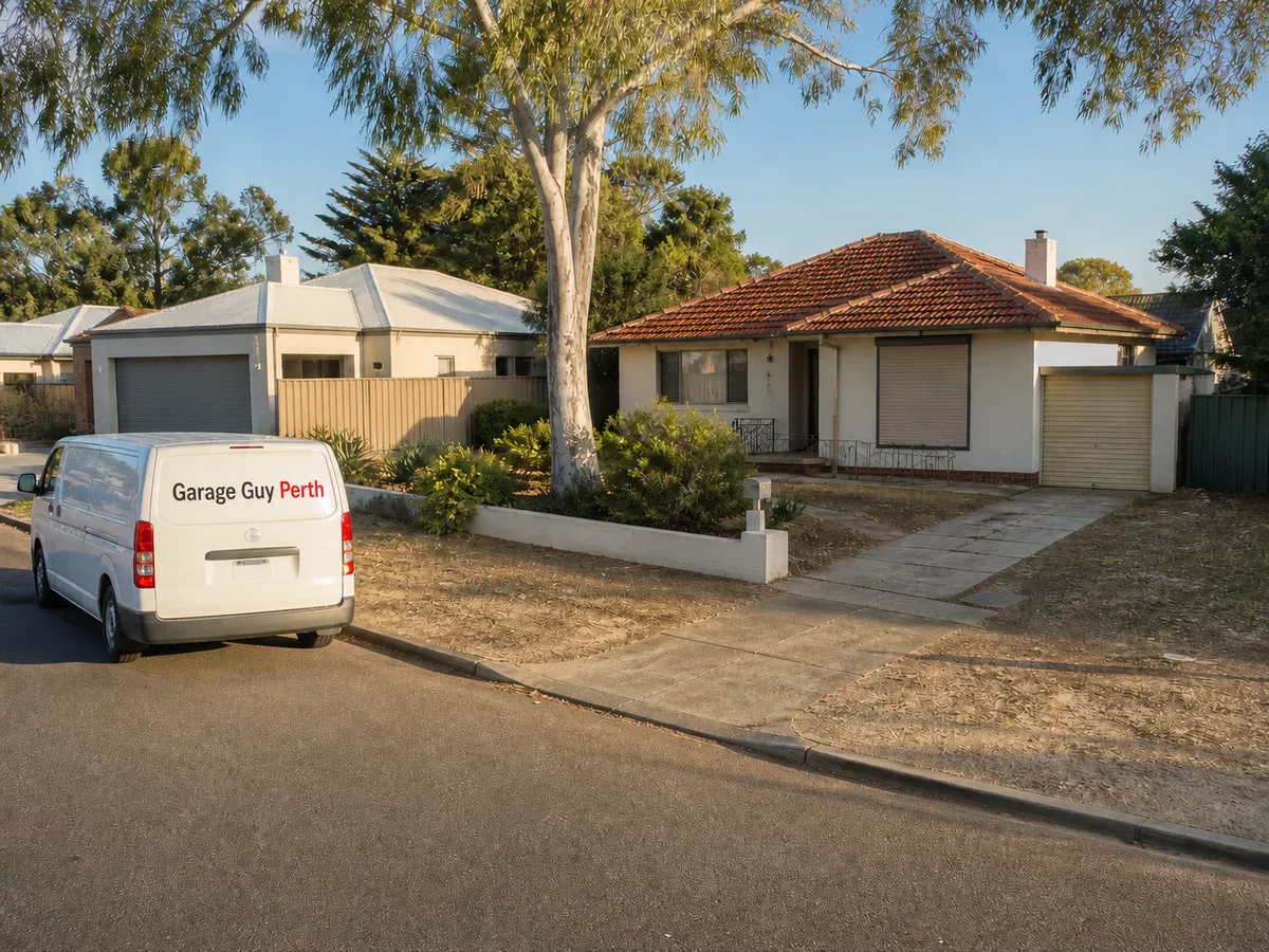 Garage door service on a residential street in Yokine, Perth WA